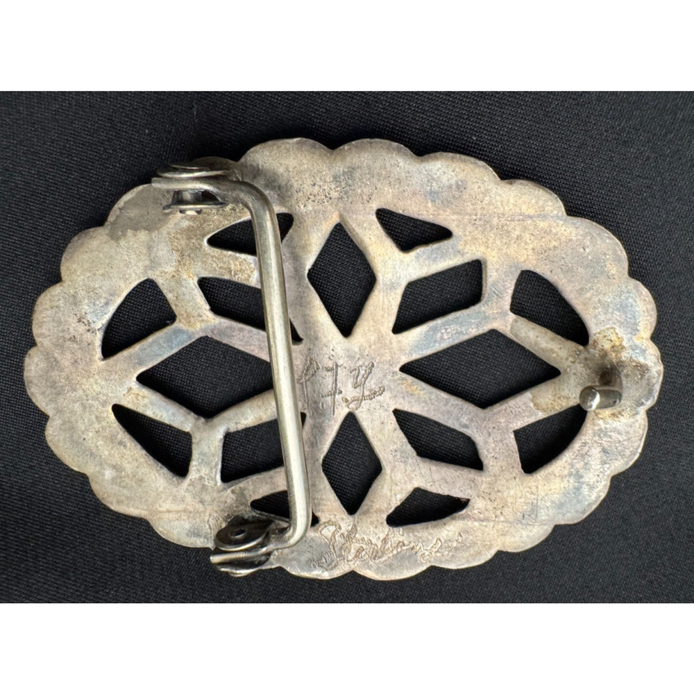 Native American Sand Cast Solid Sterling Silver B… - image 7